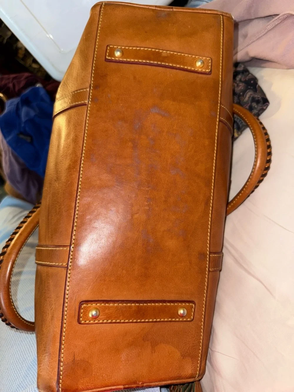 Dooney and Bourke Florentine Domed Buckle Satchel leather bag - Picture 9 of 12